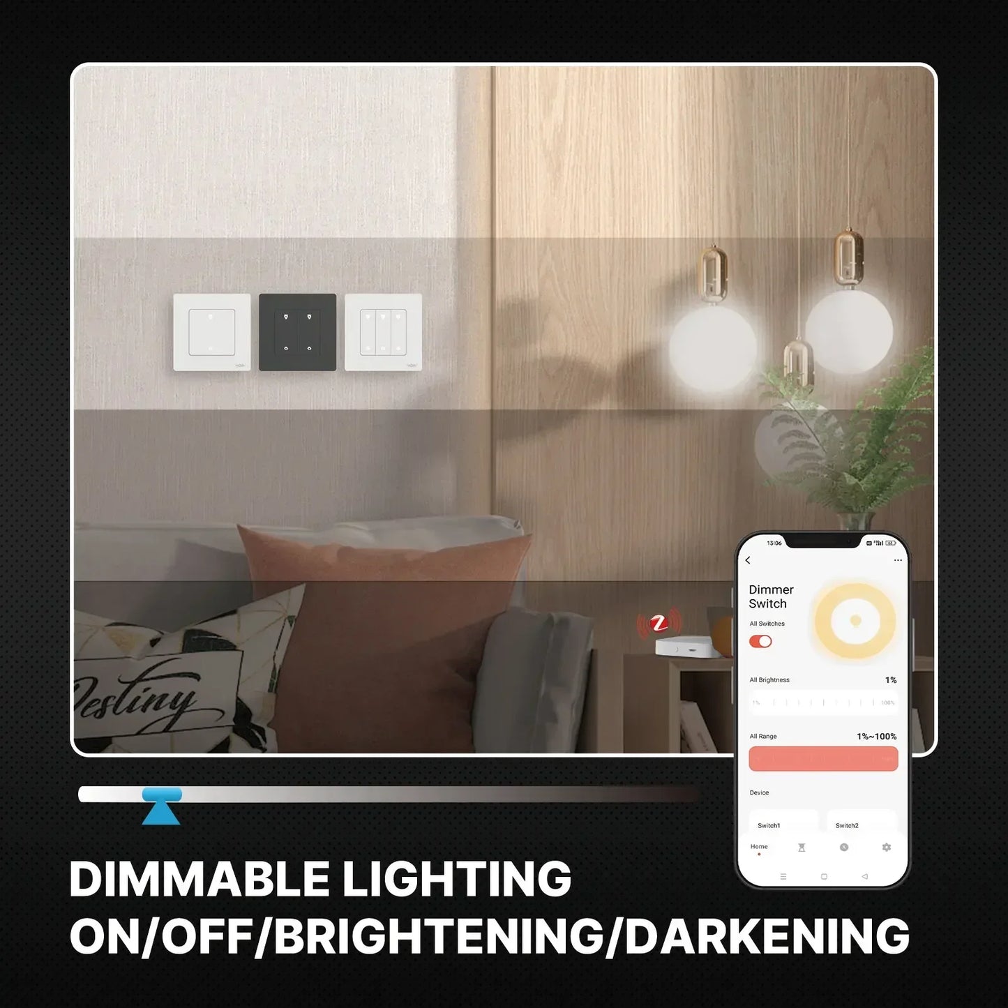 MOES Star Ring Series ZigBee Smart Light Switch Dimmer Switch and Curtain Switch Smart Life APP Work with Alexa Google Home