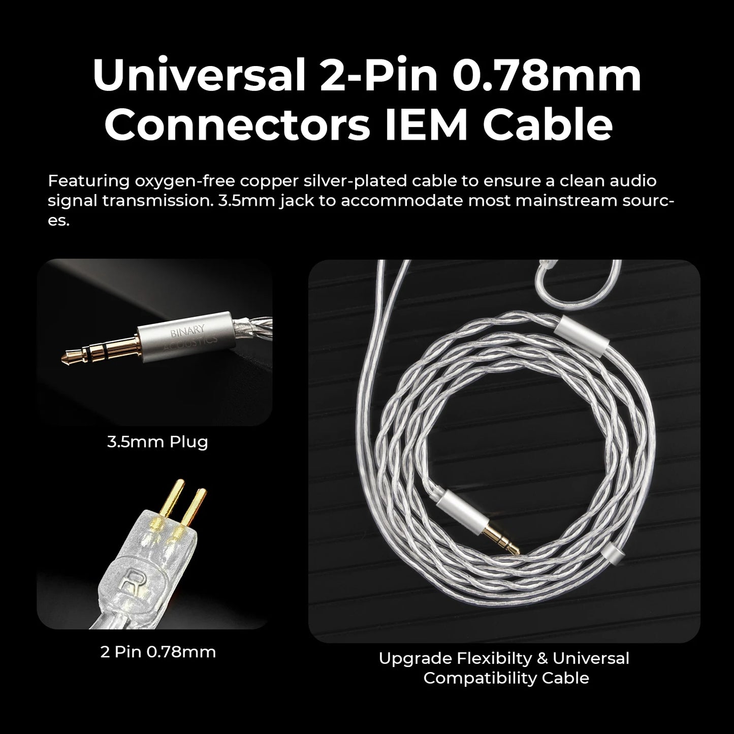 Binary EP321-MEMS 6-Driver Tribrid IEM 2DD+3BA+MEMS Direct Drive Hi-Res Audiophile In-Ear Monitor Earphone HiFi Music Earbuds