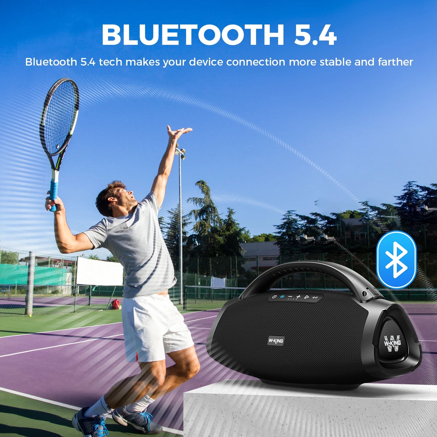 200W RMS Portable Bluetooth Speakers, Massive Bass Party Boombox IPX7 Waterproof Speaker Large, Loud Outdoor Speaker