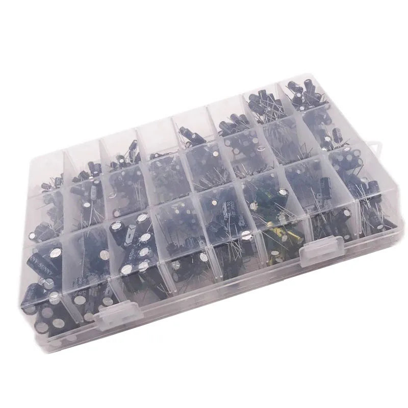 500PCS Electrolytic Capacitor Mixed DIP Electrolyte Capacitors 10V 16V 25V 50V Electronic Kit  0.1uF-1000uf 24Values elektronika
