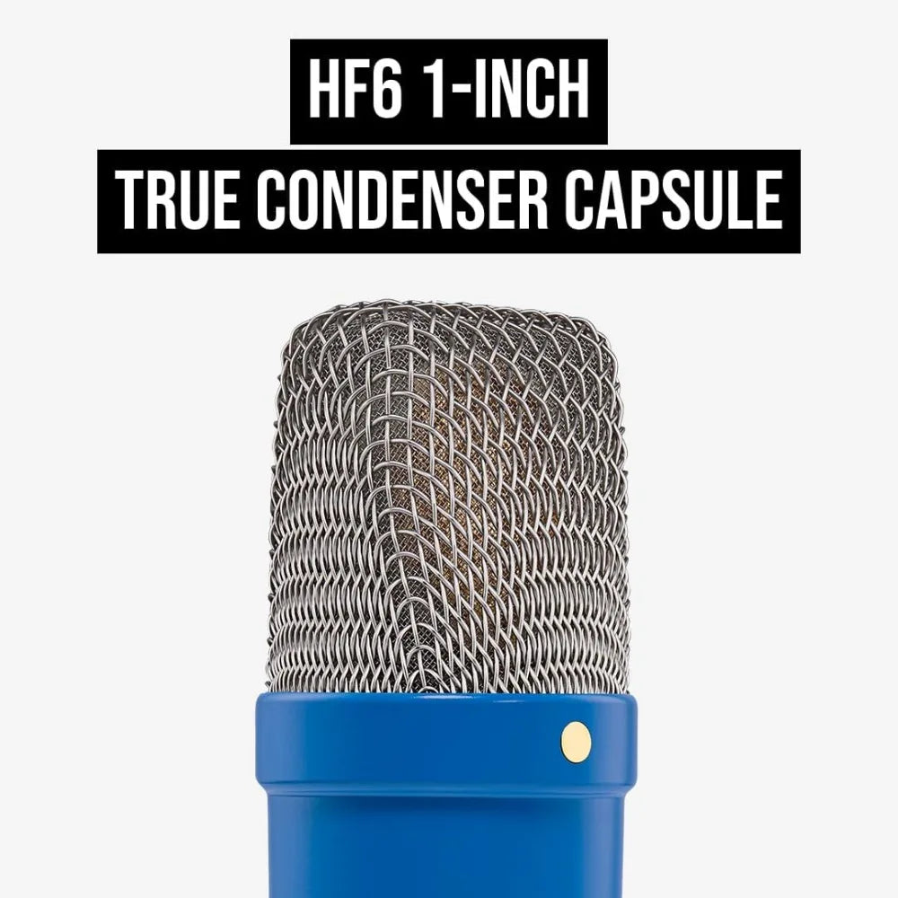 Large-Diaphragm Condenser Microphone with Shock Mount, Pop Filter & XLR Cable for Music, Vocal, Streaming & Podcasting (Cobalt)