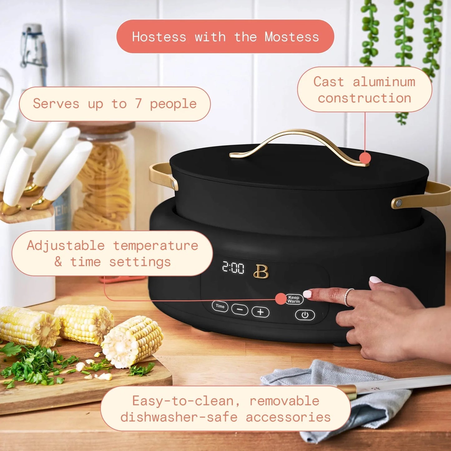 10 in 1, 6 Qt Electric Multi-Cooker, Black Sesame by Drew Barrymore