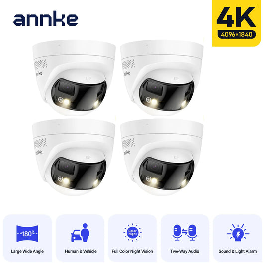 4K 8MP POE Surveillance Camera Dual Lens outdoor poe camera 1/2/4PCS Color Night Vision CCTV Video Security Camera For NVR
