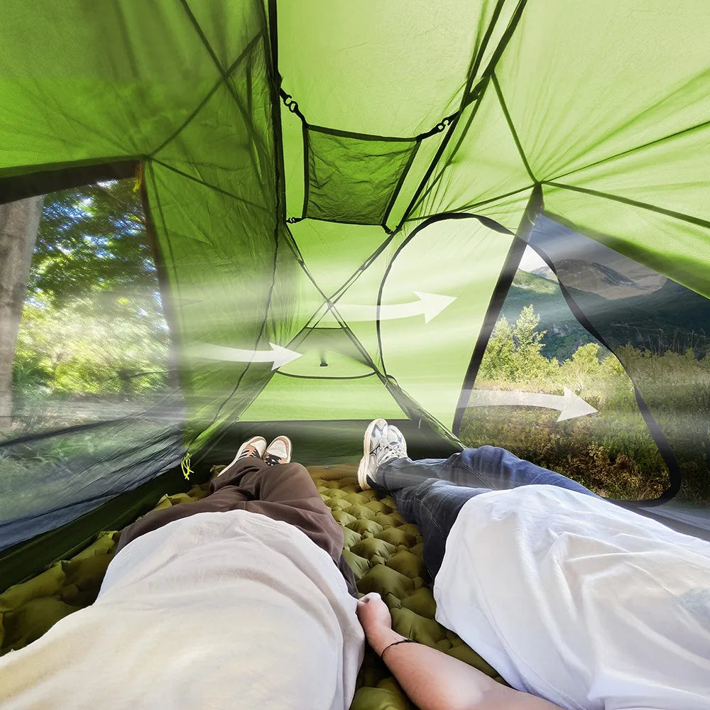 Ultralight Backpacking Tent: Waterproof Lightweight Two People Camping Tent for Outdoor Hiking Trekking with Double Layers Aluminum Poles and Footprint 1- 2 Persons