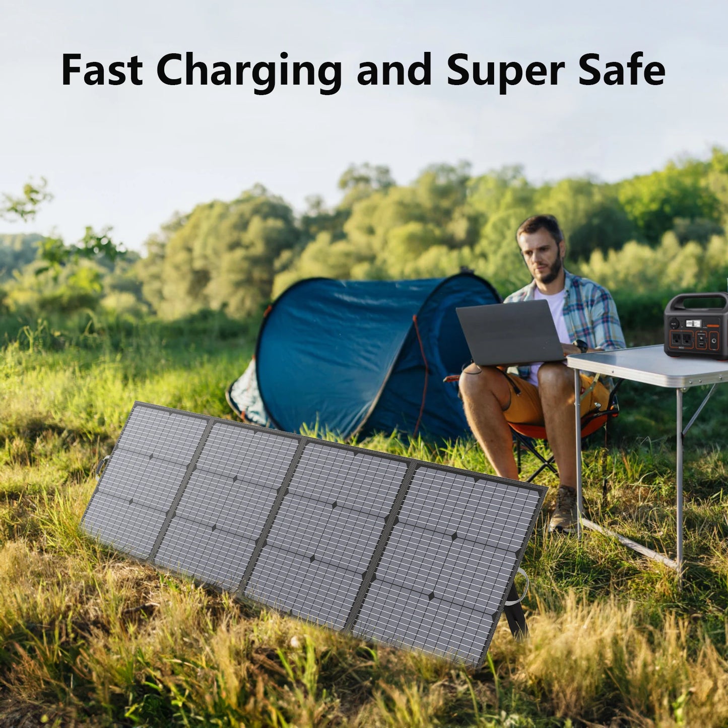 220W 40V Portable Solar Panel Waterproof Foldable Solar Panel Power Backup Solar Charger for Power Station RV Camping