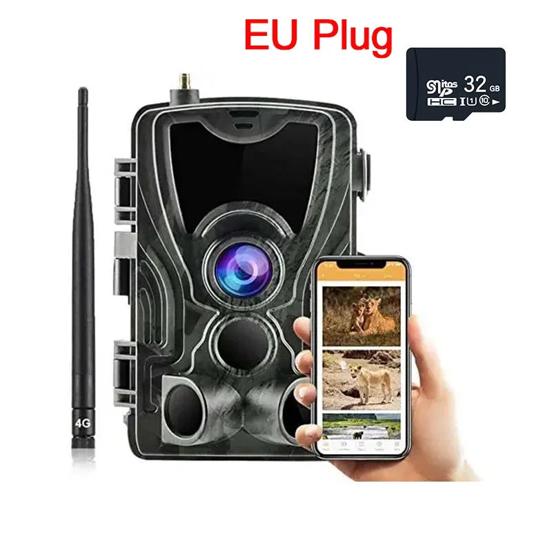 HC-801pro 4G Hunting Trail Camera 4K Video Live Show Night Vision Photo Trap 30MP APP Bluetooth Control Wildlife Cameras