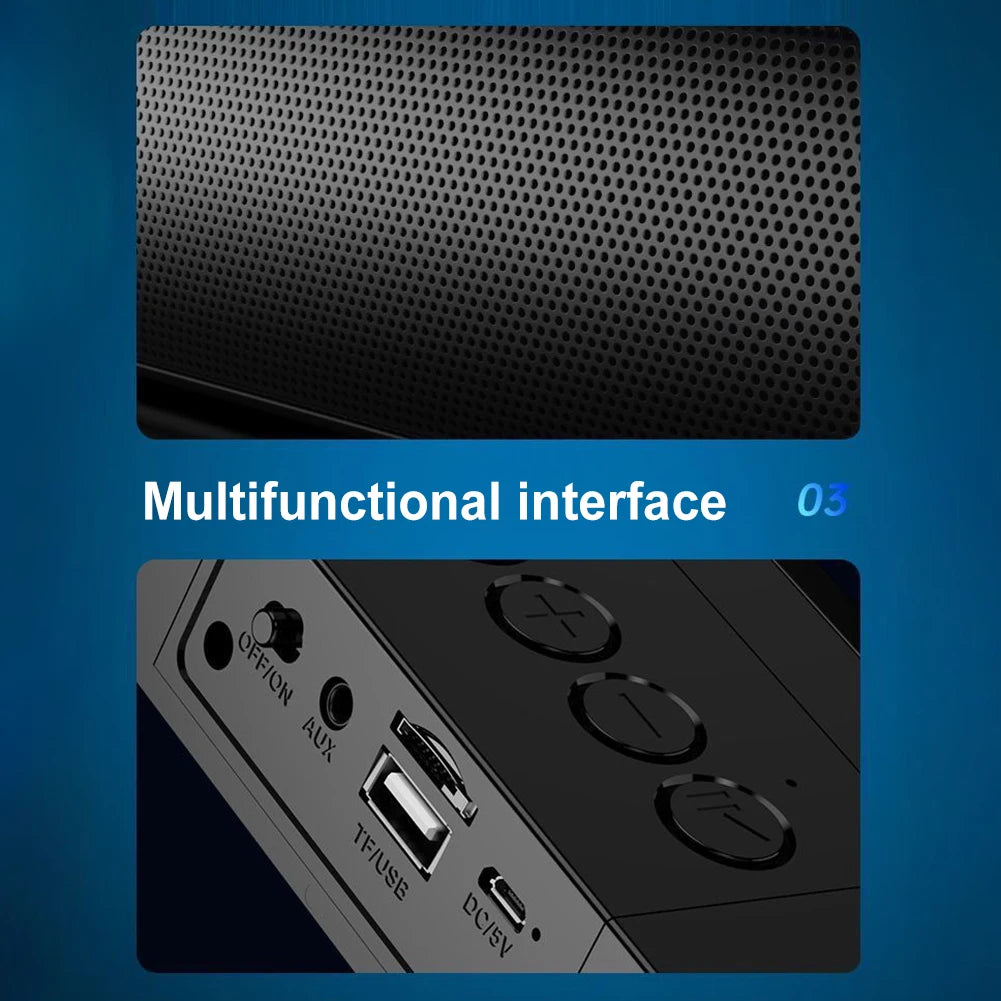 Wireless Speaker Bluetooth-Compatible 3D Stereo Sound Bar with Subwoofer PC Speaker Double Speaker High Volume for PC Laptop