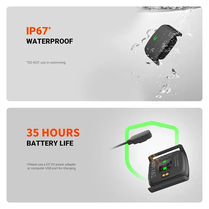 Sensor Armband Heart Rate Monitor with HR Zones/Calories for Fitness Running BLE5.0 ANT+ for Peloton,Zwift,Wahoo