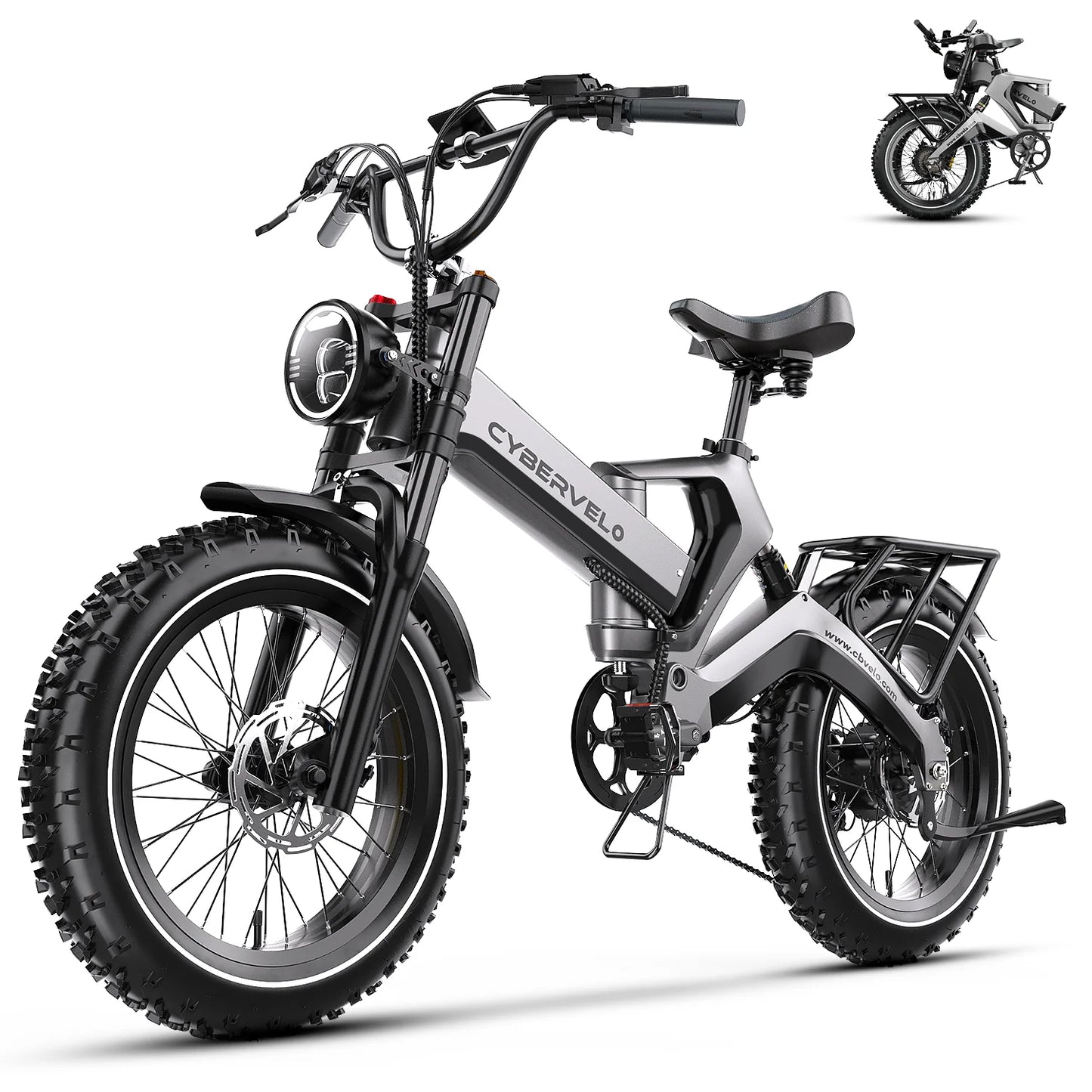 20” Fat Tire 2000W Peak Motor Luxury Foldable ebike 48V Removable Battery E Bicycle 35+ MPH 100+Miles Long Range EK6