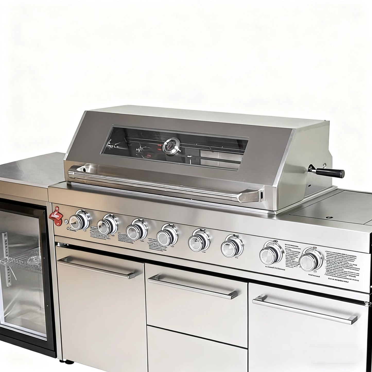 Premium Villa Patio BBQ Grill, Household Charcoal Grill, Multifunctional Outdoor Kitchen Gas BBQ Station with Cabinet