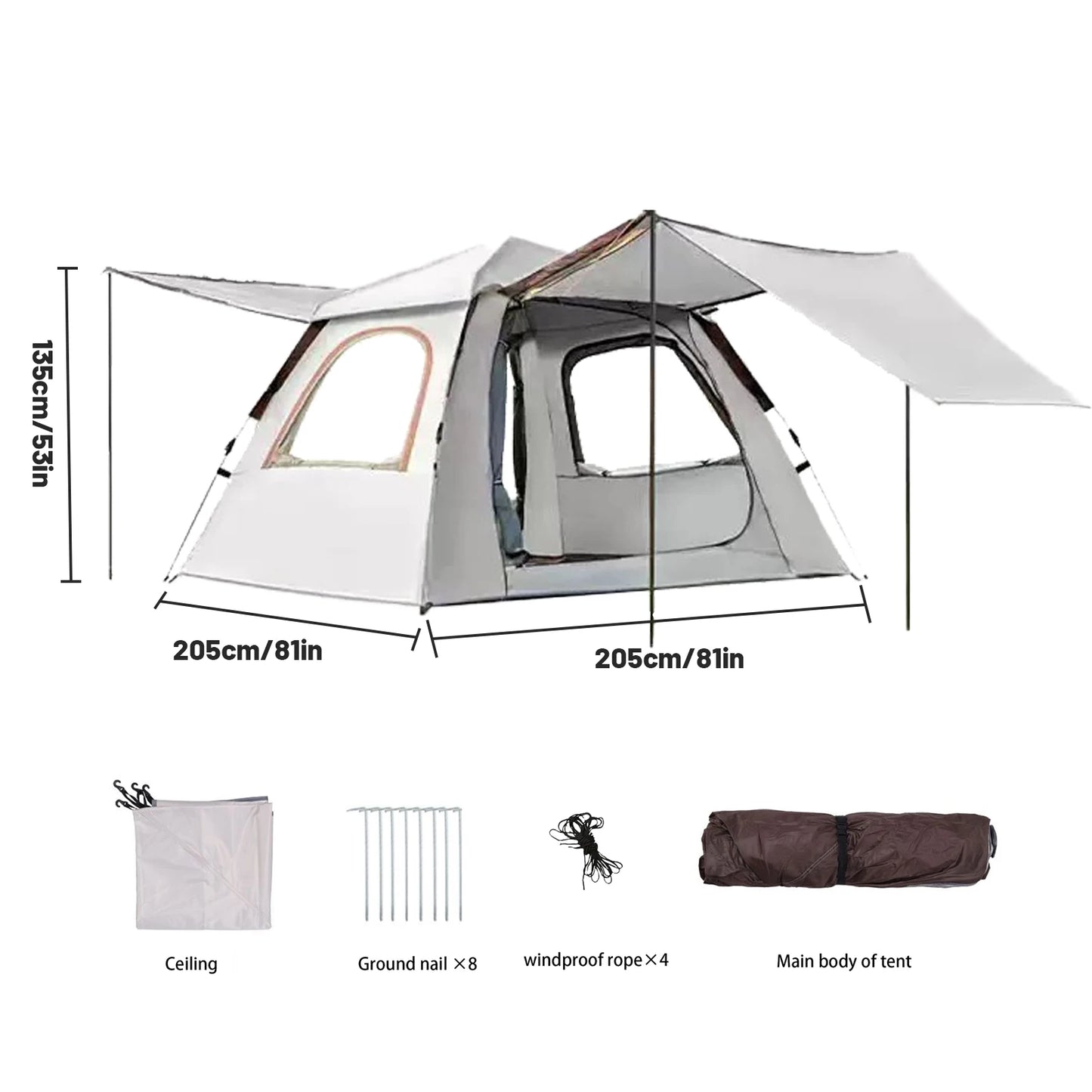 2-3 Person outdoor camping pop-up tent waterproof, windproof and rainproof carpa ventilation upgrade bring storage bag camping