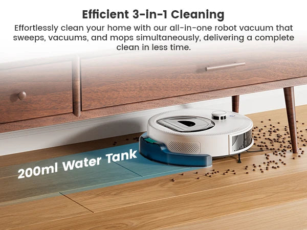 Robot Vacuum and Mop, Upgraded LiDAR Navigation, 6000Pa Strong Suction , Self-Charge, WiFi/Alexa/APP, Multi-Surface