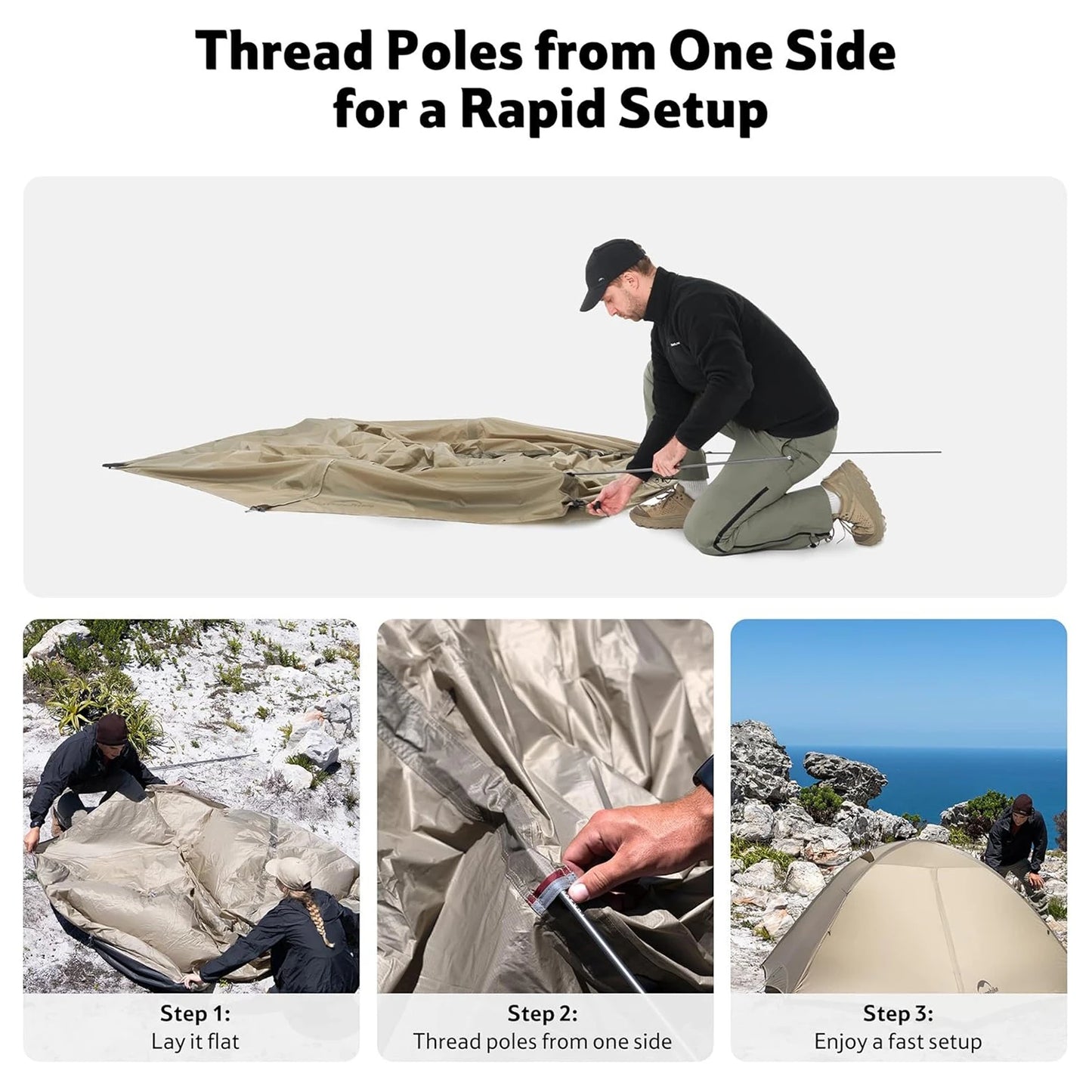 4 Seasons Giling PRO Hiking Tent Easy Setup Dome Tent Outdoor Camping Portable Equipment Mountaineering Tent Ultralight Backpacking Tent