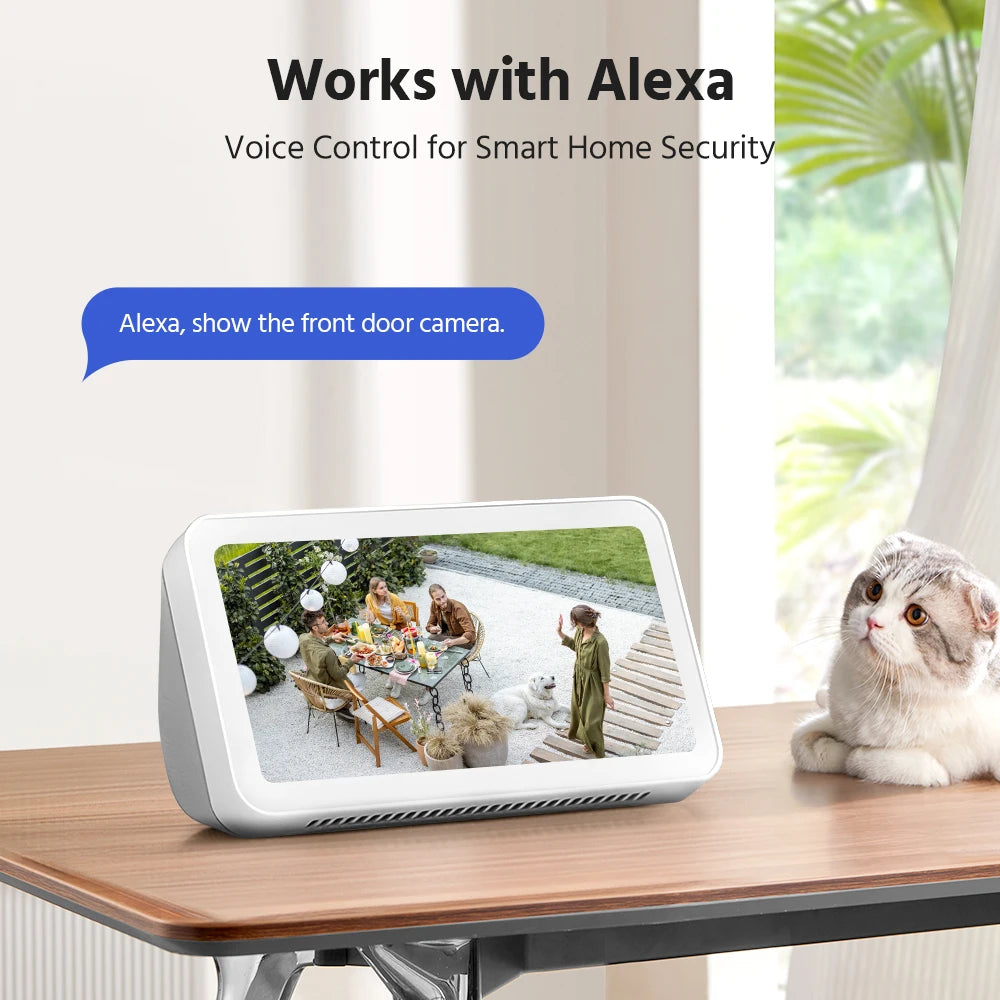 Wireless Security Camera System 4CH NVR 4MP Dual Lens WiFi6 Outdoor CCTV Kit Home Surveillance with Alexa