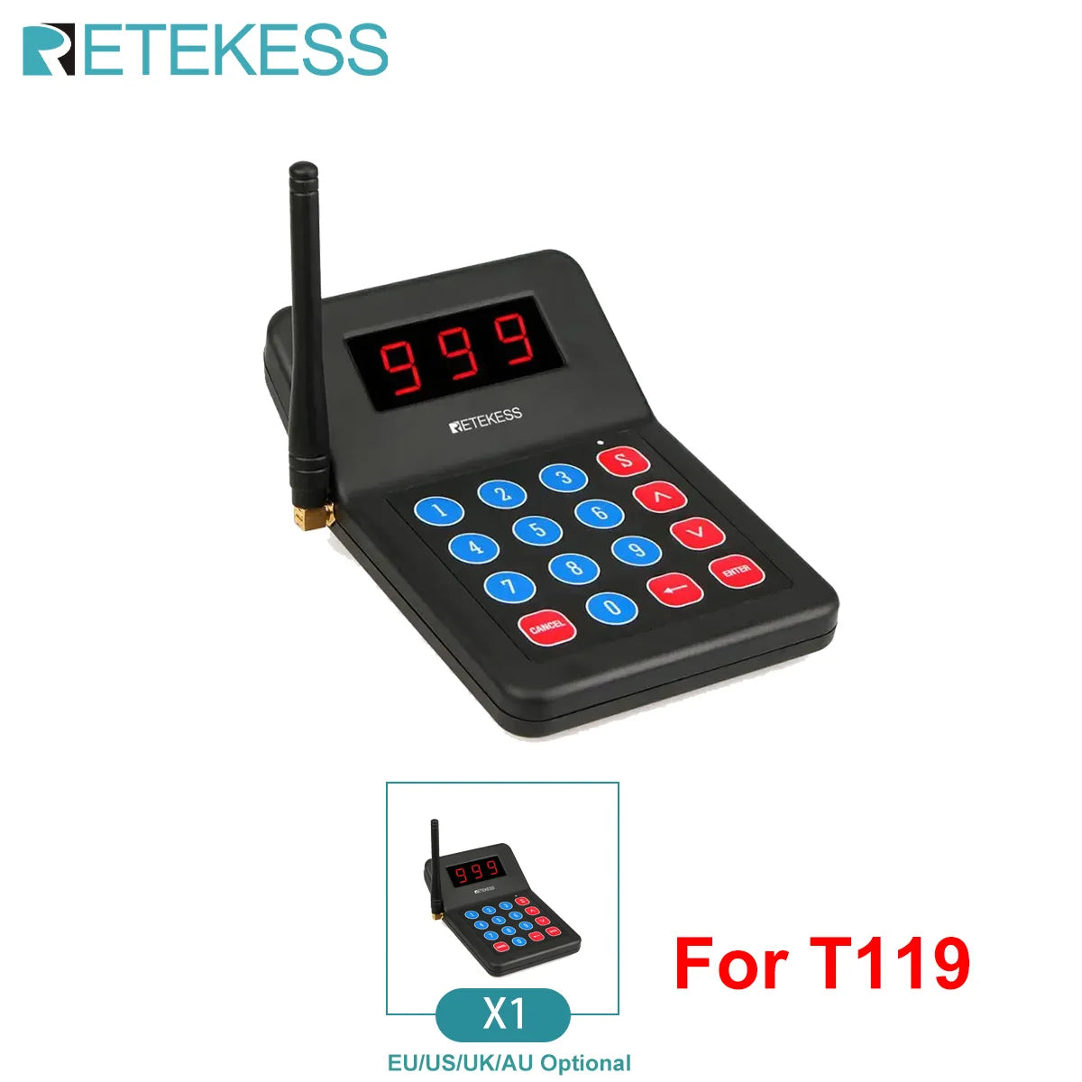 Wireless Restaurant Paging System Coaster Vibrater Buzzer Receiver 2-Way Charge for Cafe Food Trucks