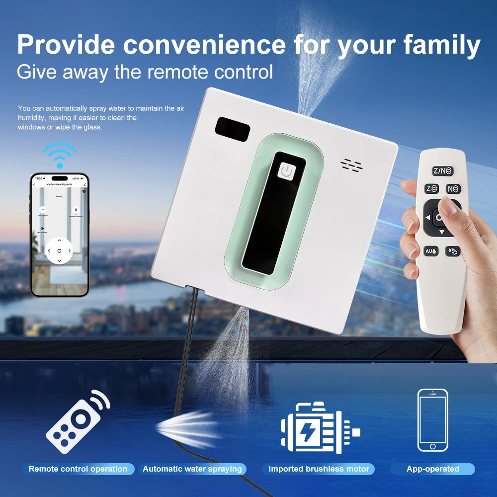 Robot Electric Automatic Window Cleaning Robotic , With APP/Remote Control,With Voice Broadcast Two-way Automatic Spray