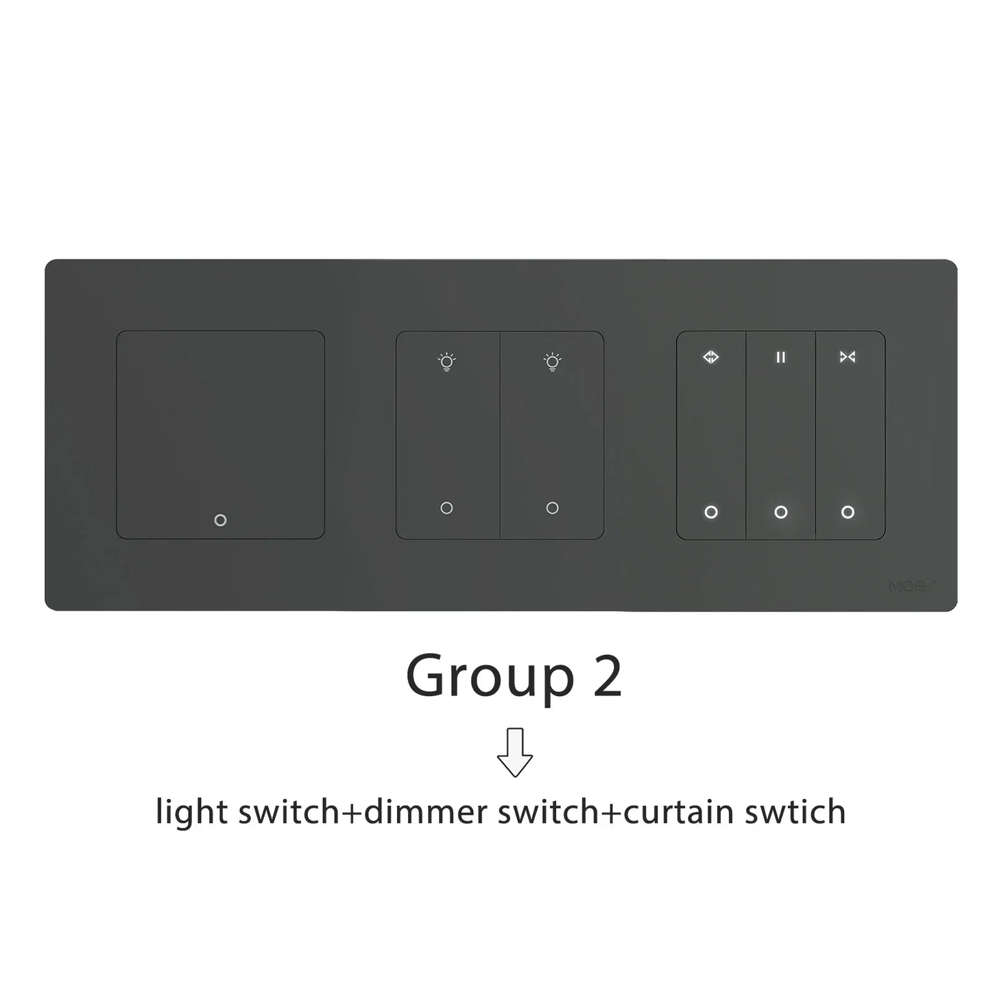 MOES Star Ring Series ZigBee Smart Light Switch Dimmer Switch and Curtain Switch Smart Life APP Work with Alexa Google Home