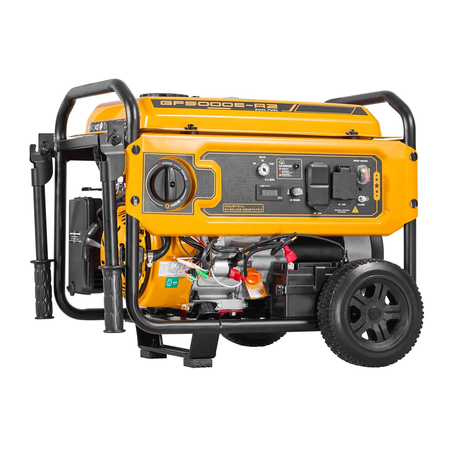Portable Generator 4650W Peak Watt & 4130W Peak Watt Dual Fuel Generator Home Generators with Electric Start CO Sensor