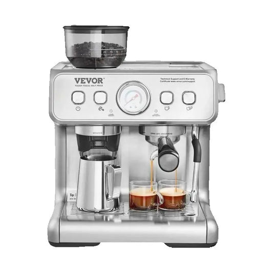Espresso Machine with Grinder 15 Bar Semi-Automatic Espresso Coffee Maker with Milk Frother Steam Wand
