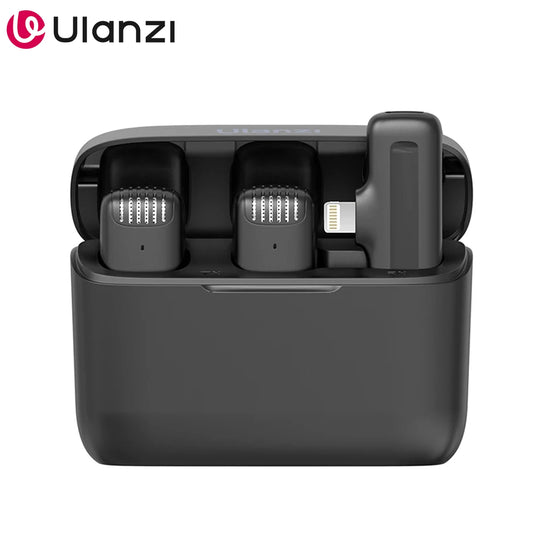 Wireless Lavalier Microphone for iPhone 17 16 iPad, 2-in-1 Plug-Play Mic with Charging Case for Phone Video Recording