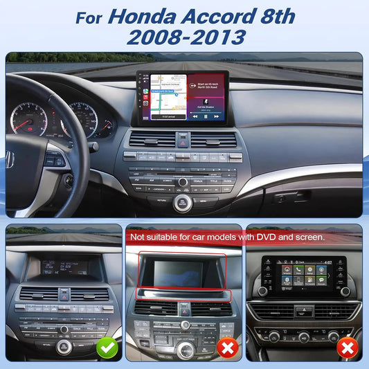 Android 15 Car Radio Video Audio Multimedi Player for Honda Accord 8 US 2008-2013 CarPlay GPS Navi DSP Stereo Split Screen WIFI