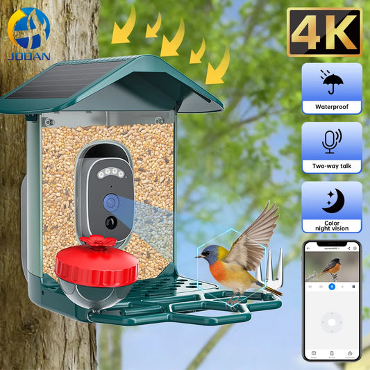 Solar Bird Feed Camera 2.4G WiFi Outdoor IP Camera Feeder Waterproof HD Bird Video Night Vision Identify Birds Species
