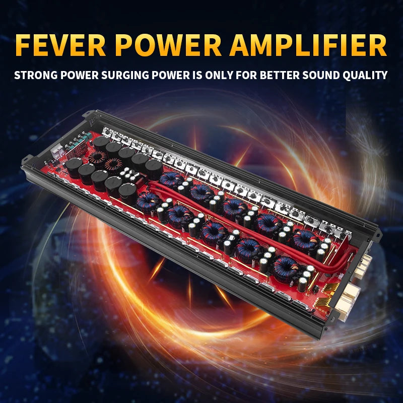 Maximum 5000W mono car audio amplifier, low distortion, smooth sound quality, 1 ohm mono Class D high-power car amplifier effici