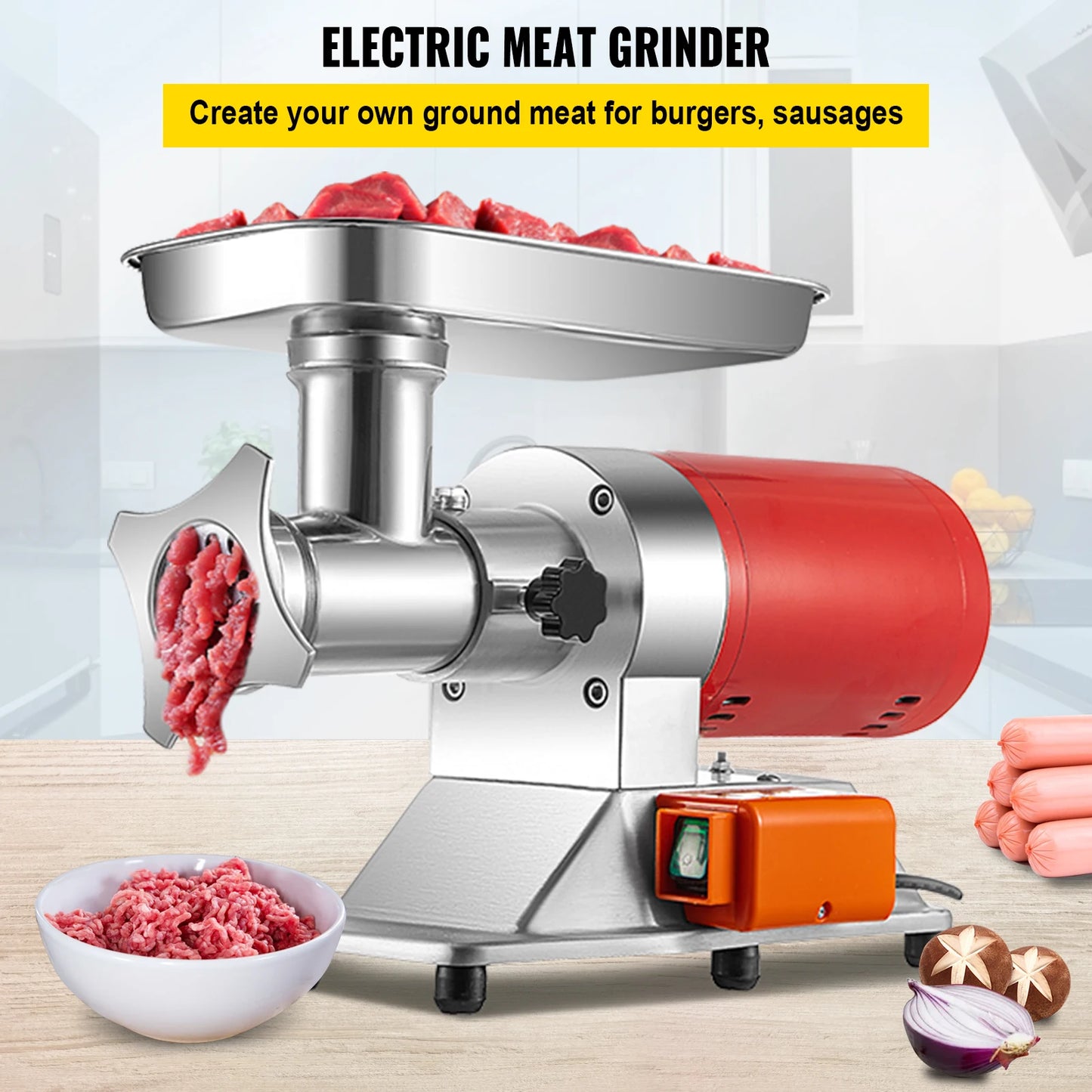 Electric Meat Grinder 250Kg/H 300Kg/H W/ Drawers Max Powerful Chopper Shredder Commercial Home Appliance Food Processor