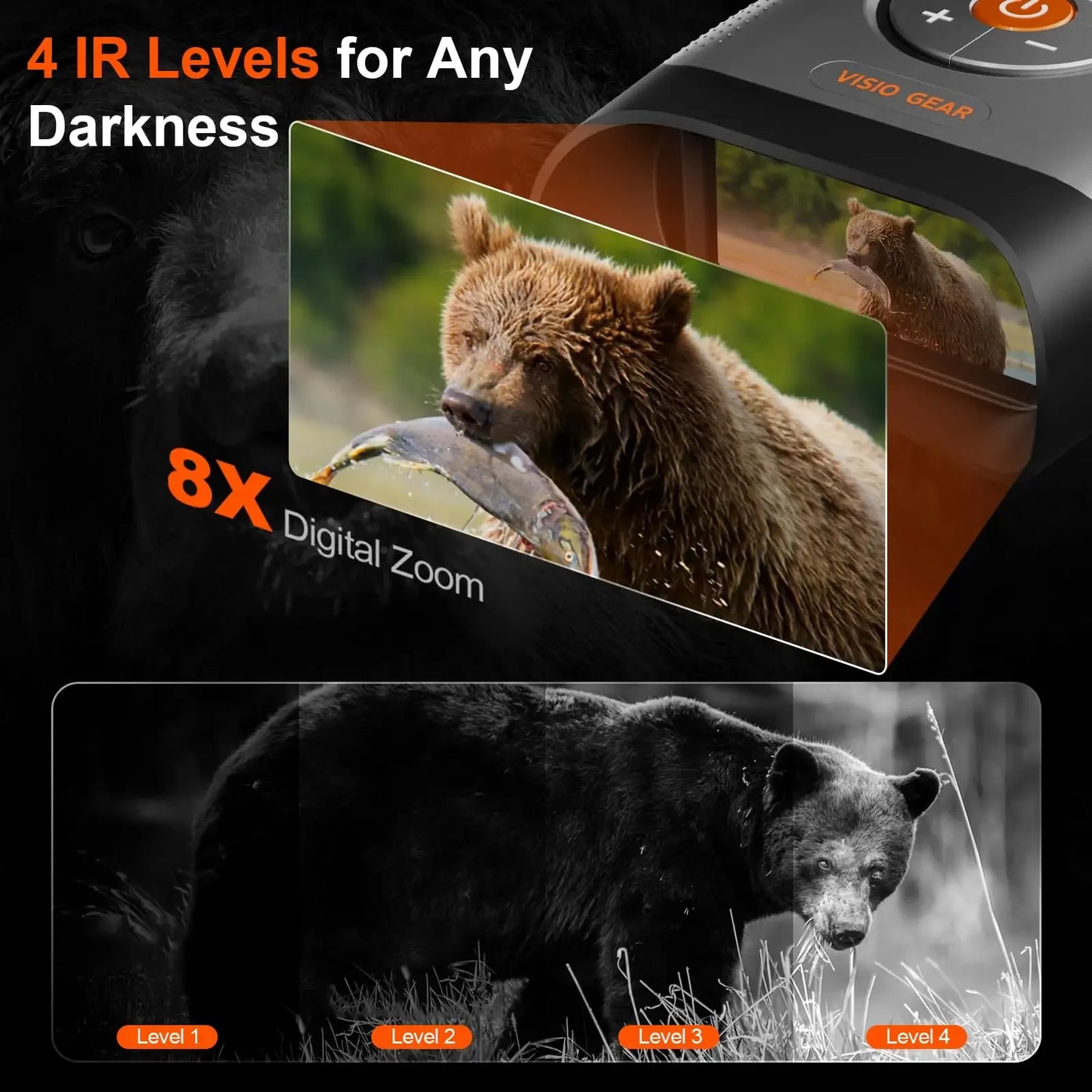 True 4K Night Vision Binoculars 1200m Long Range Night Viewing Goggles Full Color Photo and Video with App Control for Camping