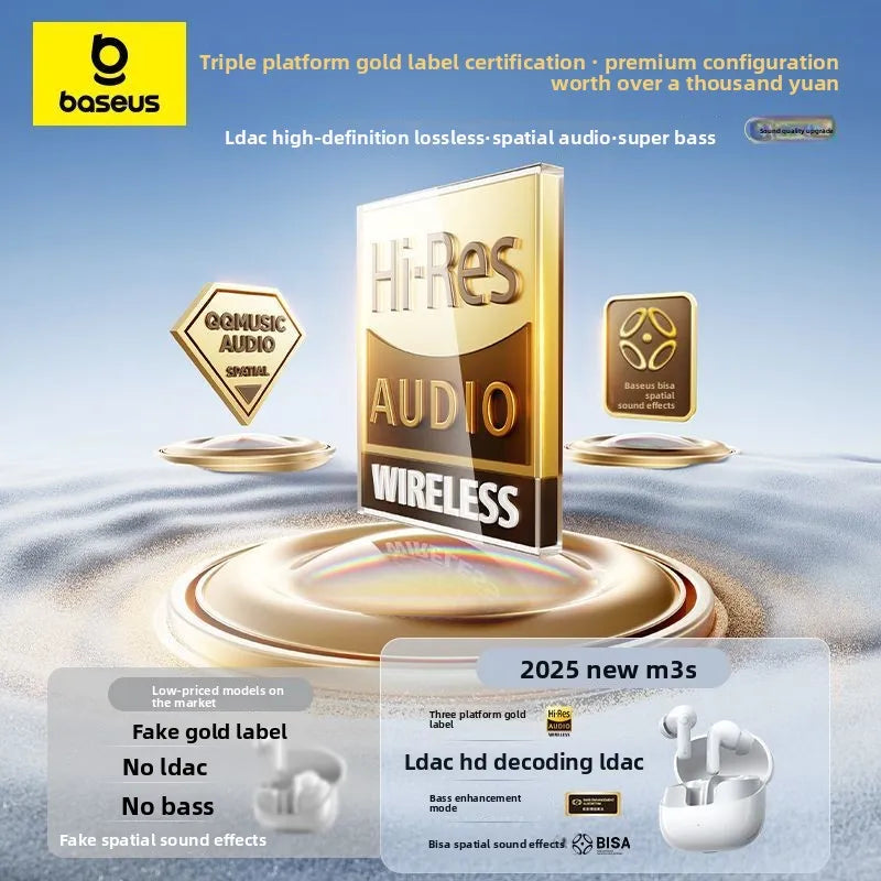 Bluetooth Earphones Deep Noise Reduction Wireless In Ear High Quality Sports Music Gold Label Certified Earphones