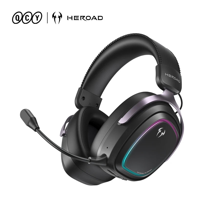 QCY Gaming Headset Heroad GT2 H5GMA THX Spatial Audio+7.1.4 Tri-mode RGB 3Mic ENC Over Ear Headphone for PC/PS5 Headset Gamer