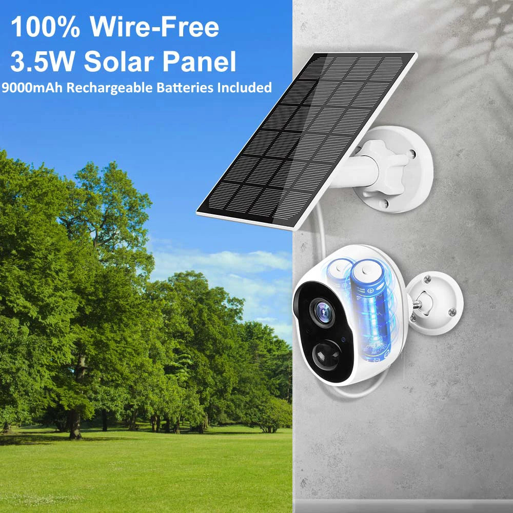 3MP 9000mAh Battery WIFI Surveillance Camera Tuya Smart Home Outdoor Security Protection Wireless CCTV Camera Solar Panel