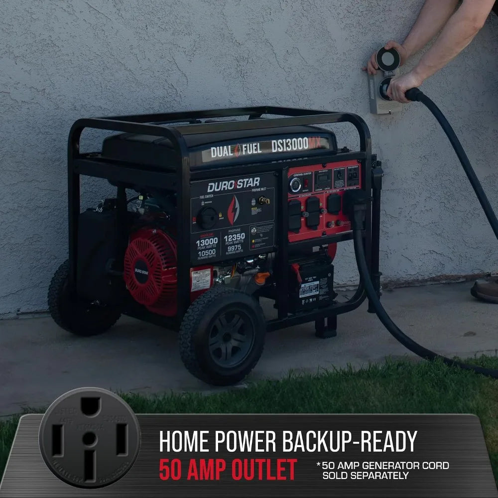 500cc 13000-Watt Dual Fuel Generator: Gas/Propane, Remote Start, Home/RV/Emergency Power