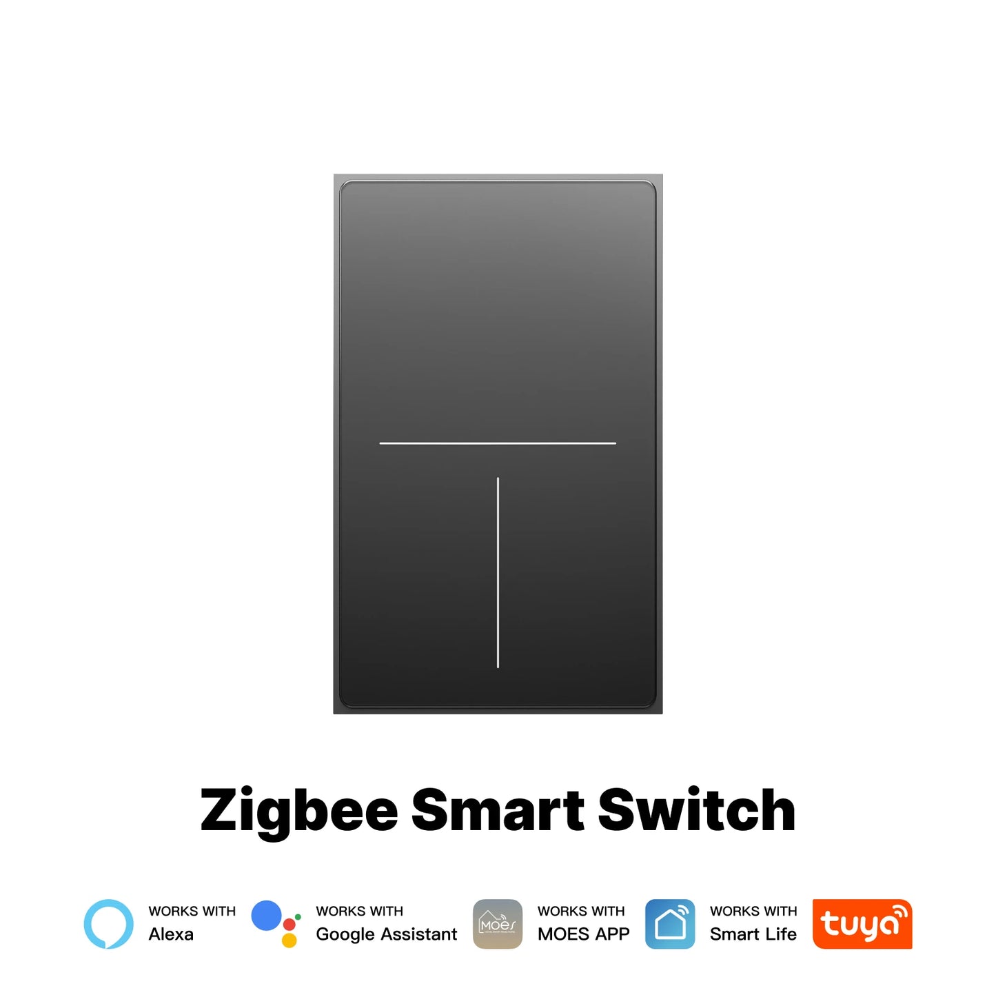 MOES Star Feather Tuya ZigBee Smart Touch Switch US 1/2/3/4 Gang Wall Light Switch Neutral Required Alexa Google Hub Control