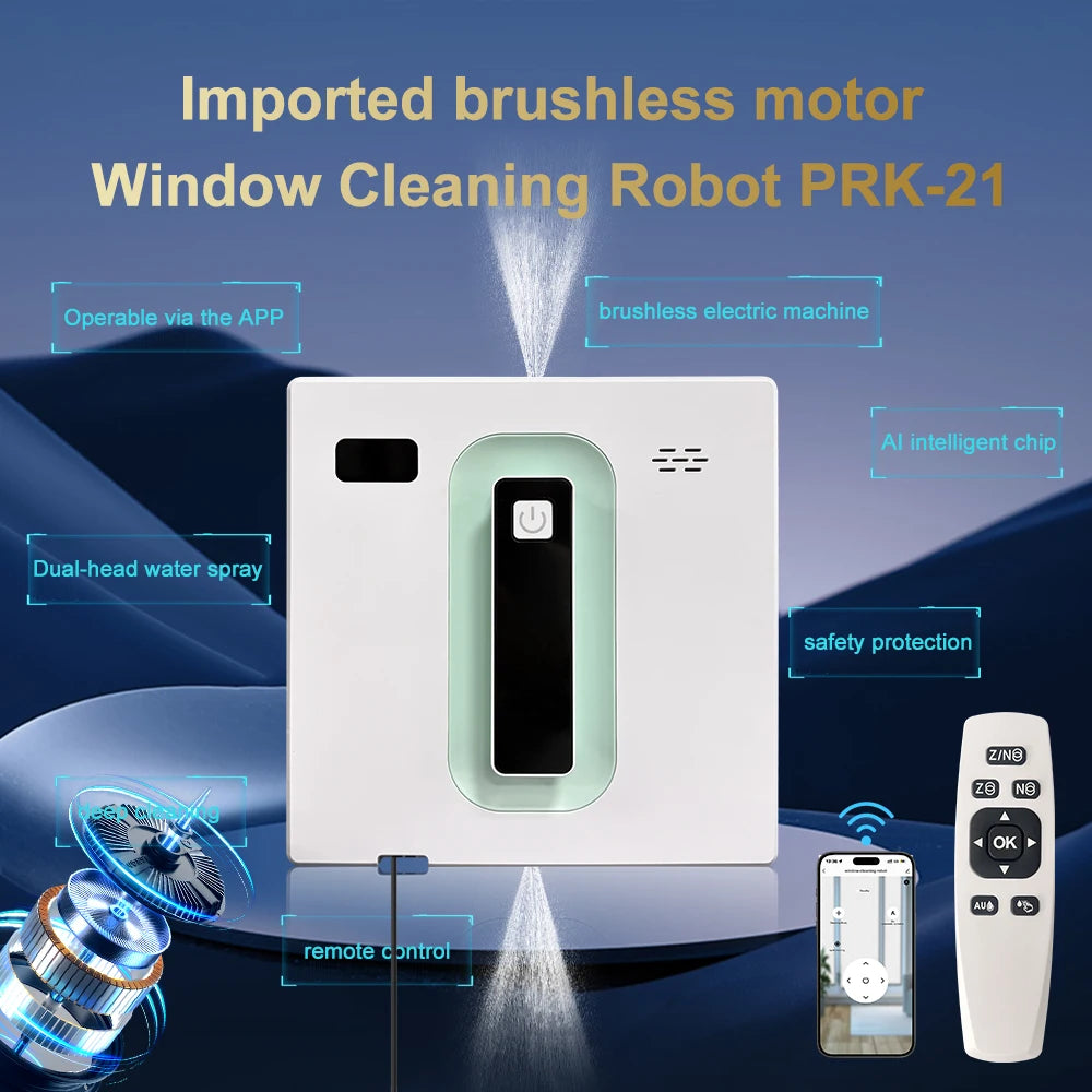 Robot Electric Automatic Window Cleaning Robotic , With APP/Remote Control,With Voice Broadcast Two-way Automatic Spray
