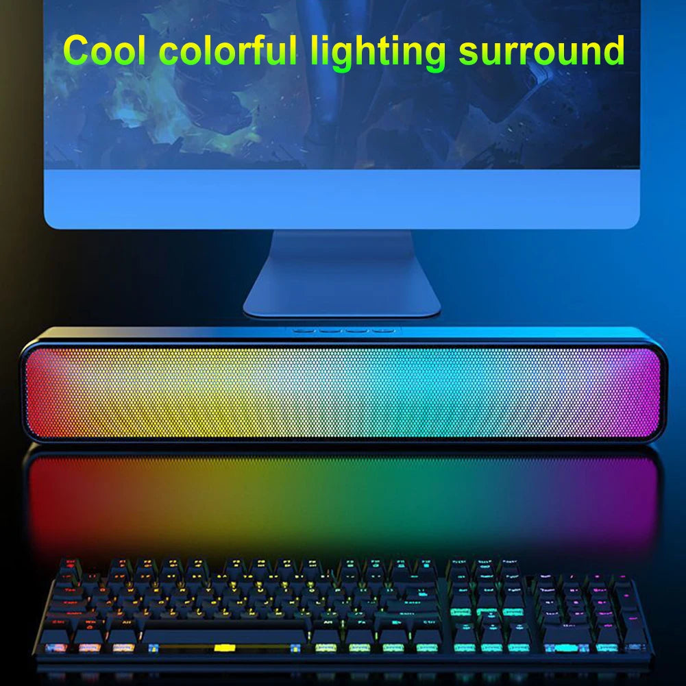 Wireless Speaker Bluetooth-Compatible 3D Stereo Sound Bar with Subwoofer PC Speaker Double Speaker High Volume for PC Laptop