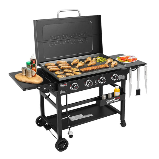 35in 4-Burner Gas Griddle Flat Top Heavy-duty Outdoor Cooking Station Backyard Tailgating 52000 BTU, Custom