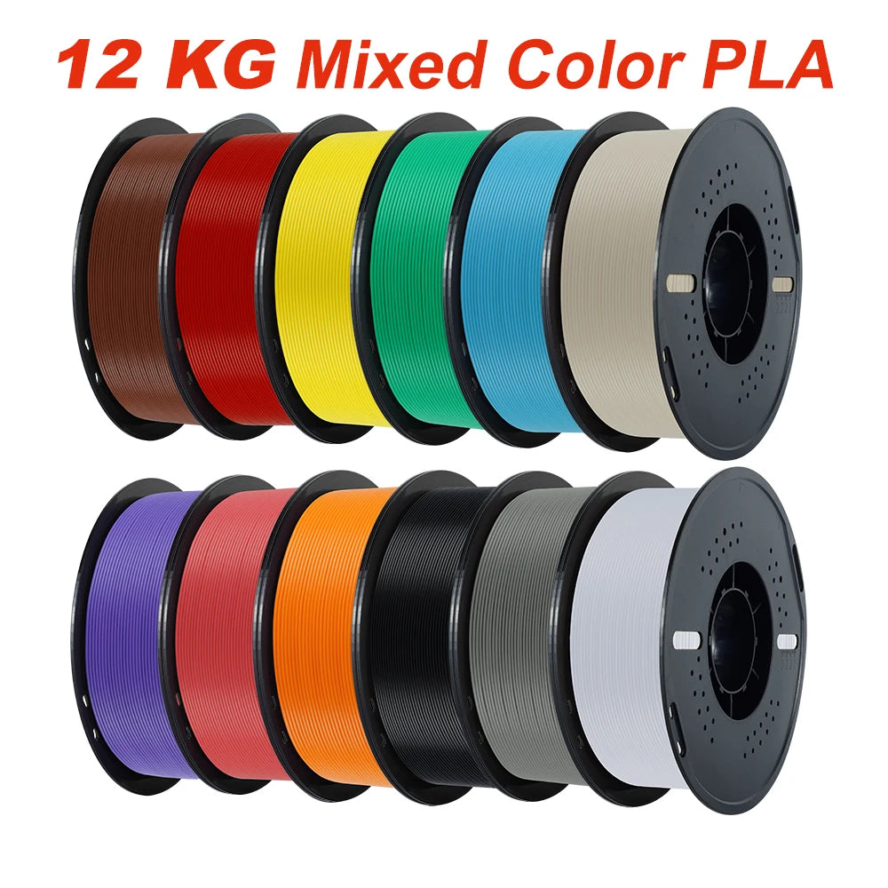 22LBS PETG or PLA filament 3D Printer Filament 10 Rolls 1KG 1.75MM Eco-Friendly Good Toughness Mix Color Free Shipping