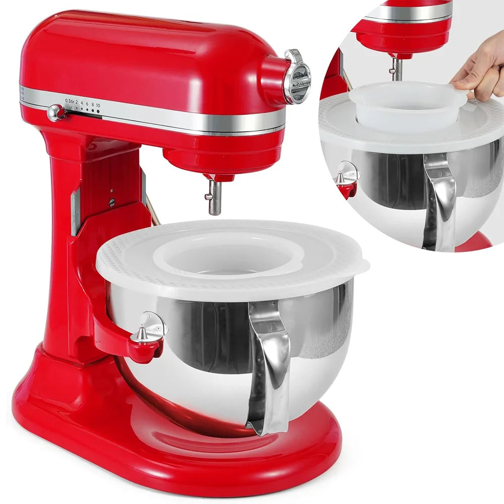 6QT Bowl-Lift Stand Mixer Bowl With Lid,Compatible with Kitchenaid Professional 600 Mixer, Polished Stainless Steel
