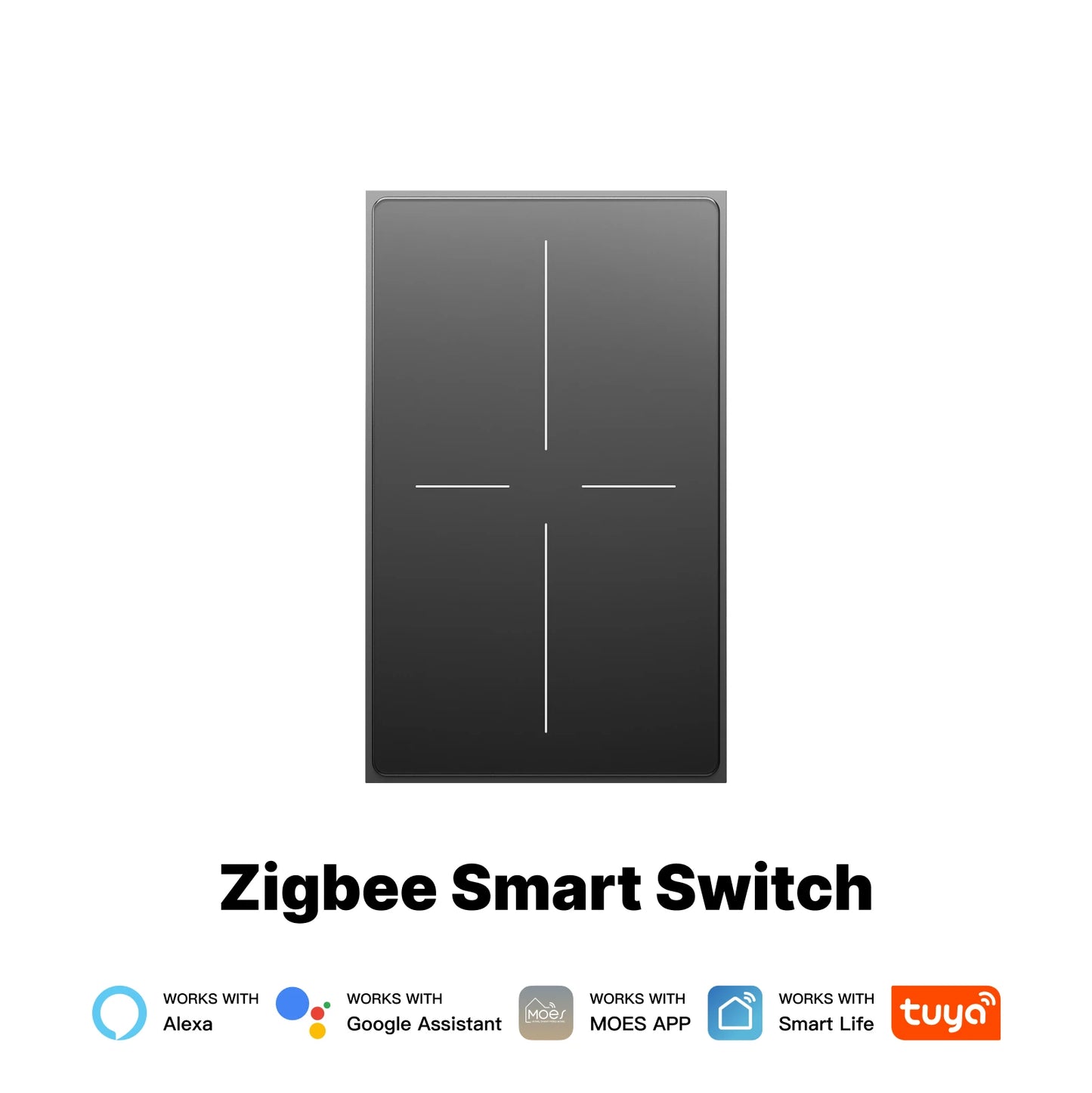 MOES Star Feather Tuya ZigBee Smart Touch Switch US 1/2/3/4 Gang Wall Light Switch Neutral Required Alexa Google Hub Control