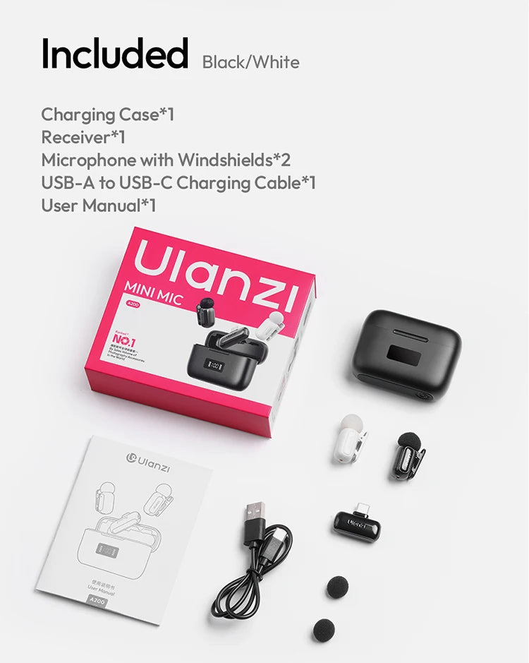 Wireless Lavalier Microphone Audio Video Recording Mini Mic Plug Play For Smartphone Android iPhone Live Broadcast