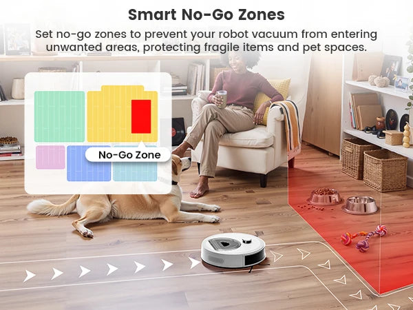 Robot Vacuum and Mop, Upgraded LiDAR Navigation, 6000Pa Strong Suction , Self-Charge, WiFi/Alexa/APP, Multi-Surface