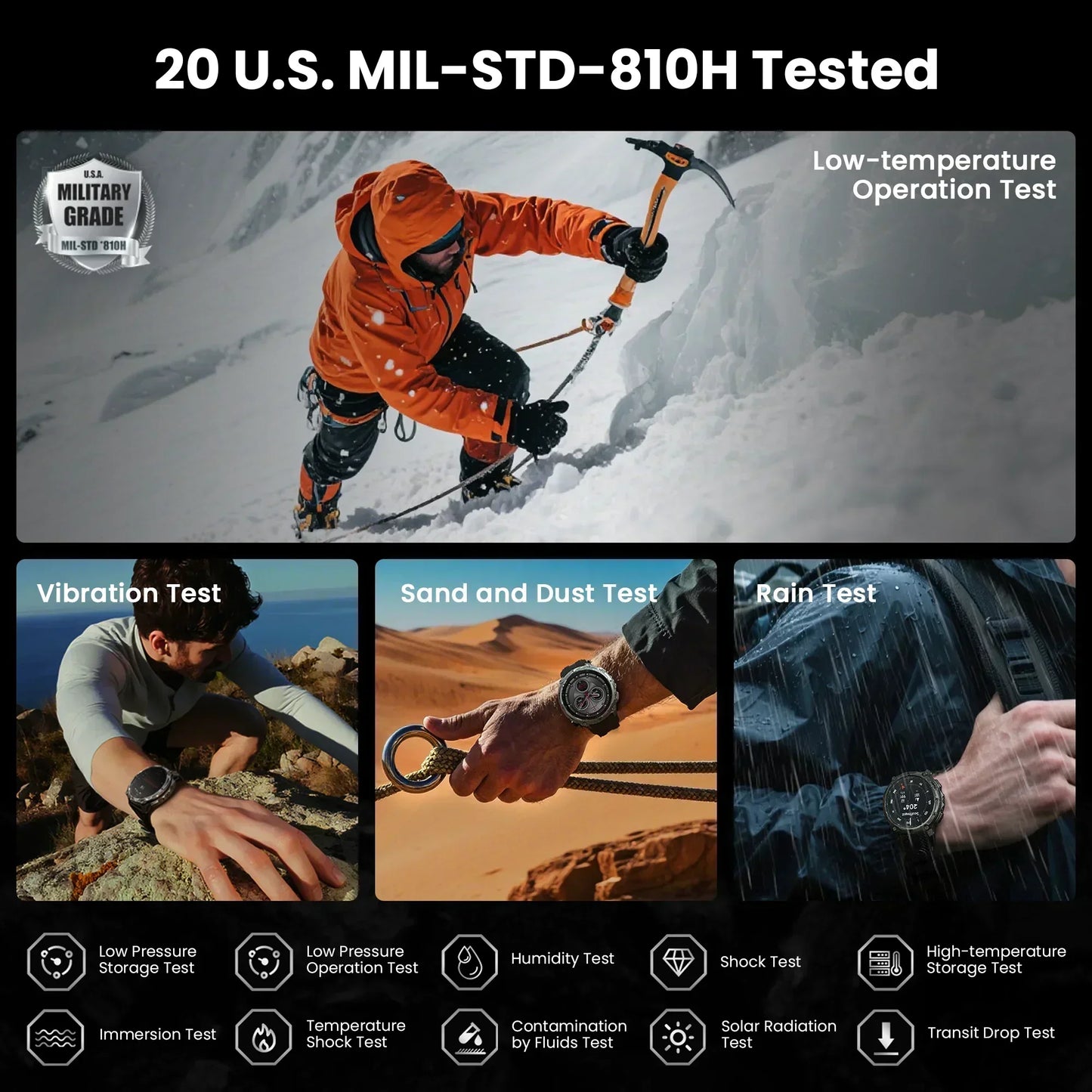 Tank T4 Smart Watch for Men 6-Sat GPS Offline Maps 10ATM Waterproof Heart Rate Diving Skiing Hiking for Android iOS
