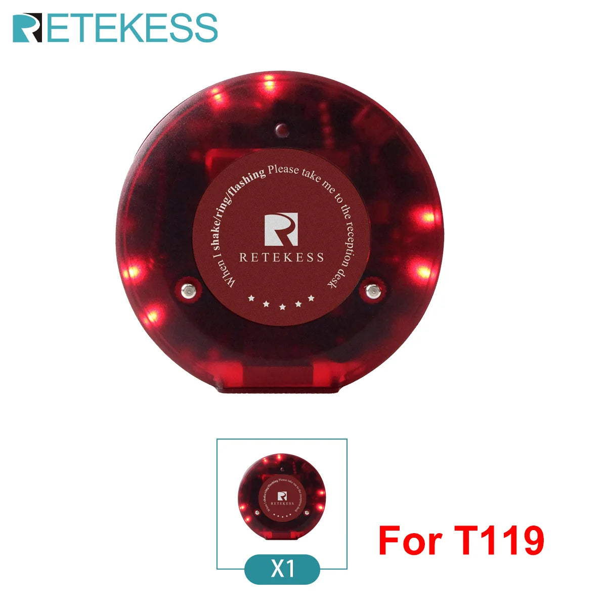 Wireless Restaurant Paging System Coaster Vibrater Buzzer Receiver 2-Way Charge for Cafe Food Trucks