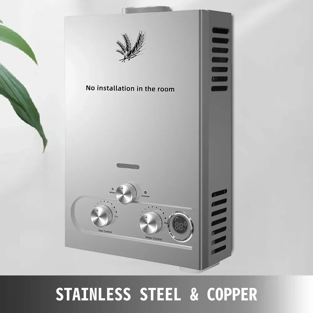 SIHAO LPG Water Heater 6L 8L 10L 12L 16L 18L Gas Water Heater Tankless Stainless Steel Boiler Outdoor Camping Appliance