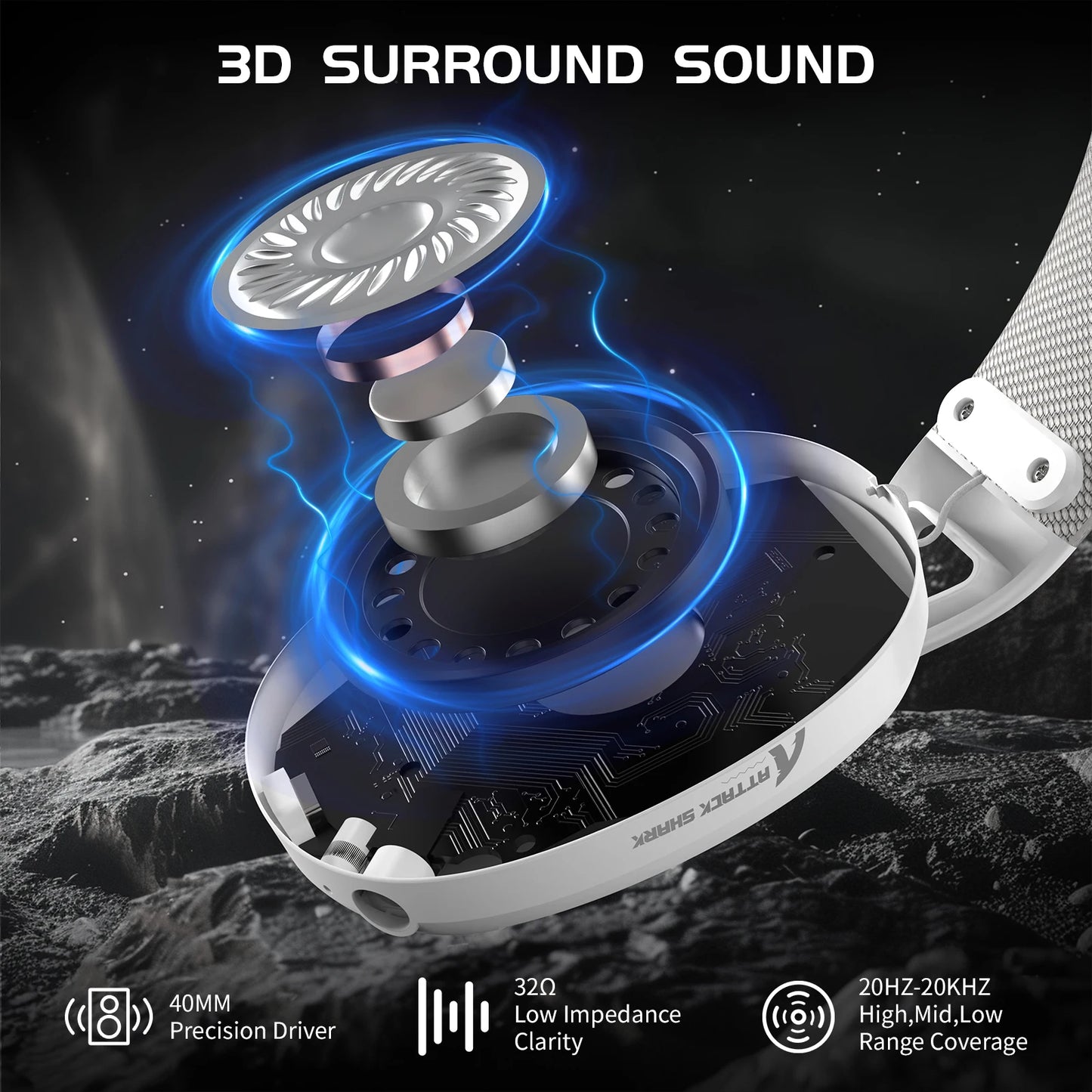 Ultra-Light Tri-Mode Gaming Headset Lightweight Wireless Gaming Headset for PC/PS4/PS5/Switch/Xbox