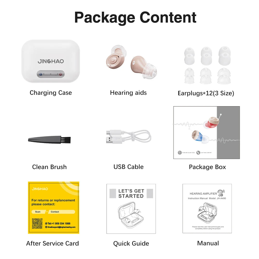 Hearing Aids for Seniors Rechargeable Hearing Amplifiers for Adults, Volume Adjustment All-Day Comfort Crystal Clear Sound