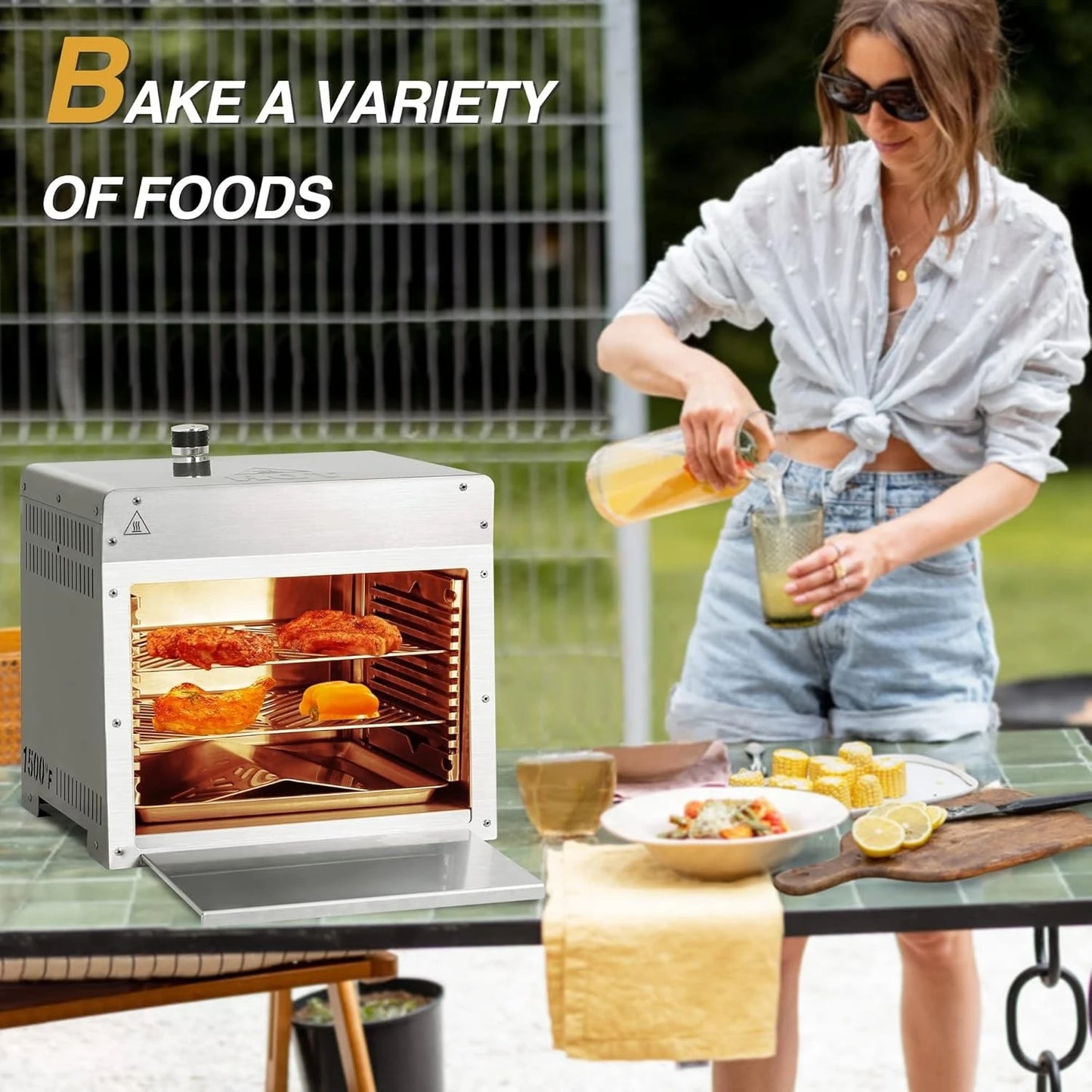 1500°F Portable Infrared Propane Gas Grill - Outdoor Steak Broiler Sear Station with Pizza Customized Salamander BBQ Grill