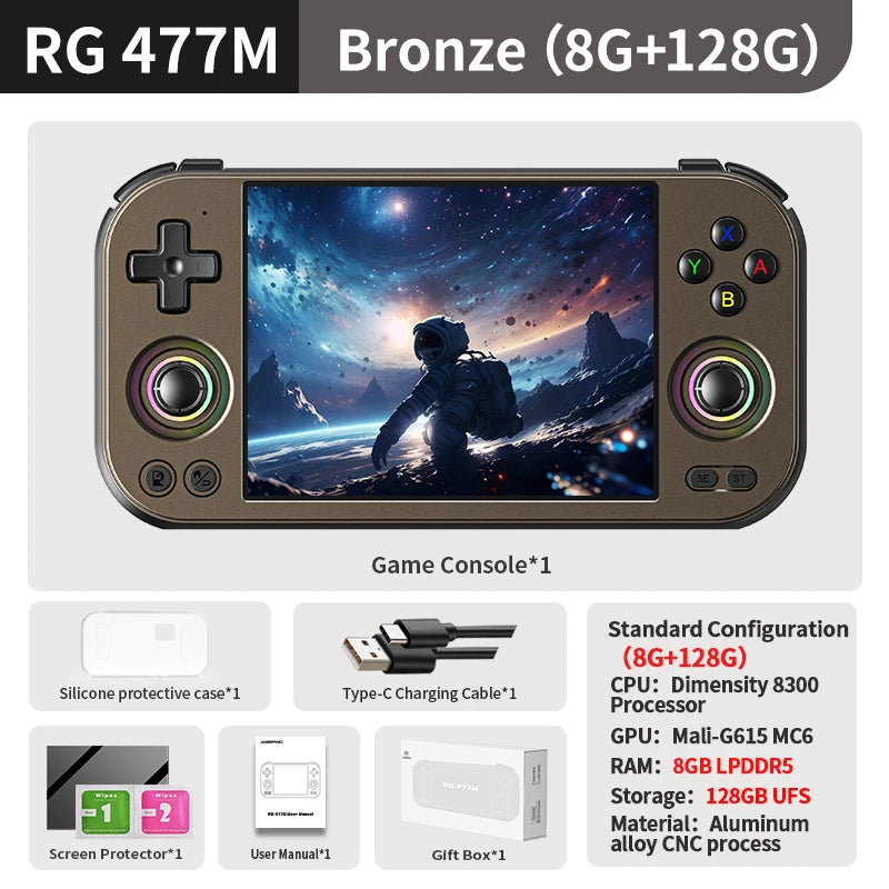 ANBERNIC RG 477M Retro Handheld Game Console Android 3D Hall Joystick Video Games Player Supports WIFI Al Assistant RixelHK FOTA