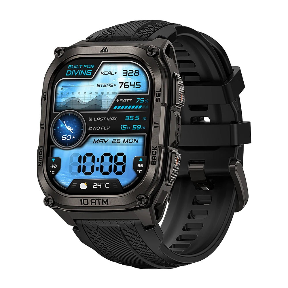 Tank M4 Smart Watch Stainless Steel 6-Sat GPS Offline Maps 10ATM Waterproof 45M Dive 24/7 Health Monitor for Android iOS
